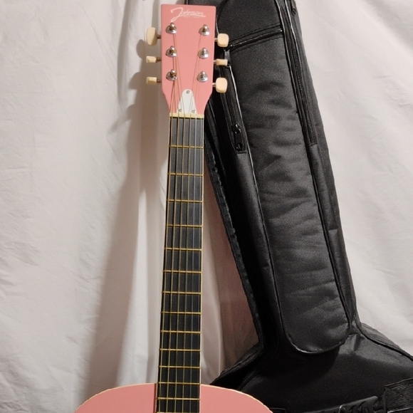 SALE! Johnson JG 100 Pink Acoustic Guitar W Case - Picture 3 of 12